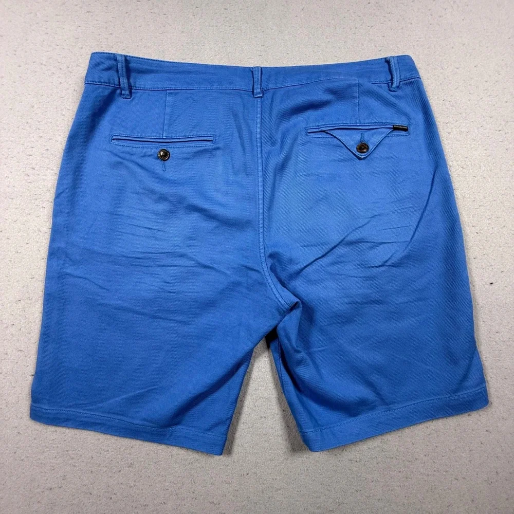 Scotch & Soda Mens Blue Cotton Chino Shorts Flat Front Casual 36